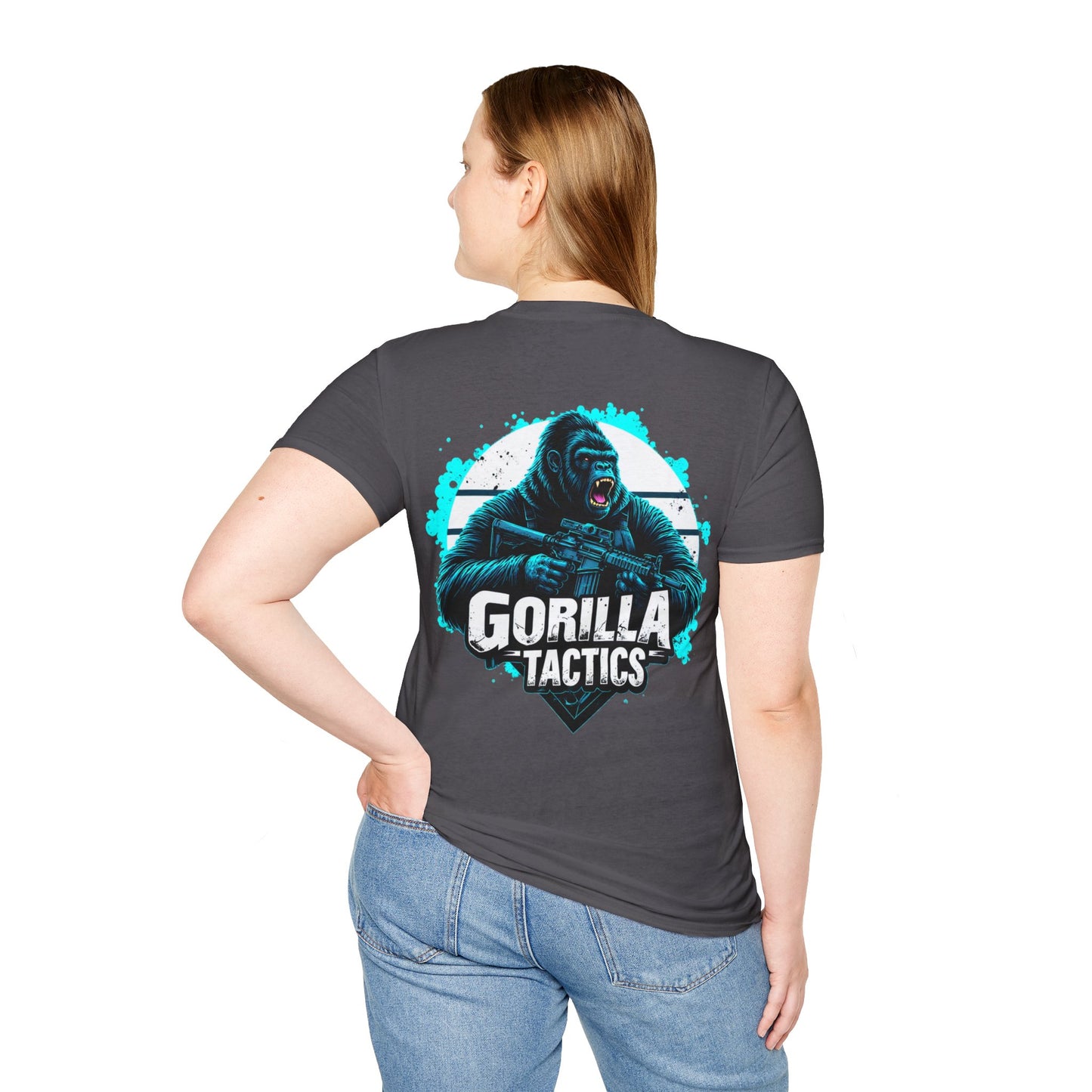 Gorilla Tactics Unisex Cotton Crew Tee with Gorilla Tactics Design, Gaming T-Shirt, Gift for Gamers, shooters, Video Game Apparel, hunting, range shirt