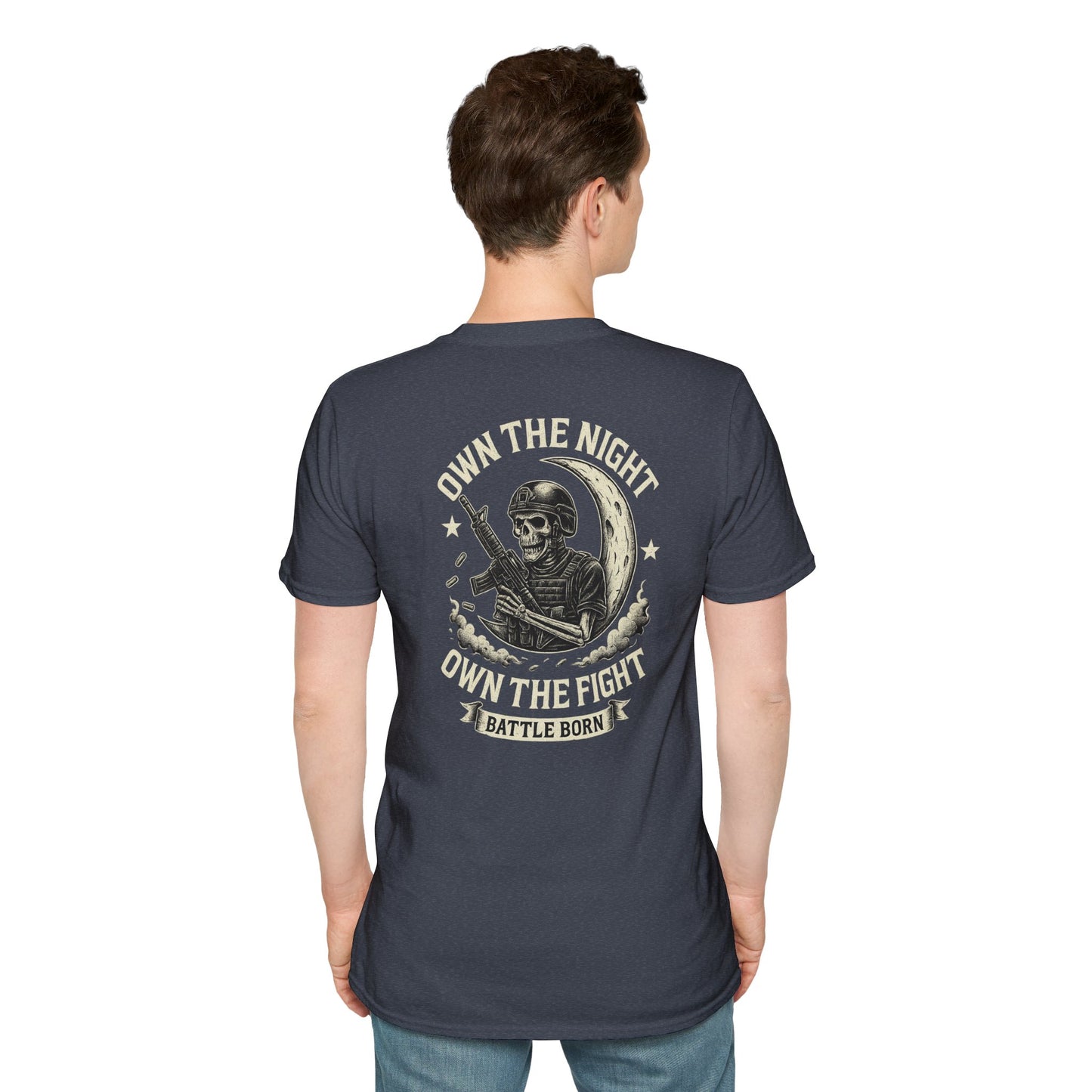 Own The Night Own The Fight Battle Born Unisex Softstyle T-Shirt, Graphic Tee for Warriors, Beach wear, Everyday Wear, Gift for Gamers, Casual Apparel, Bar Shirts