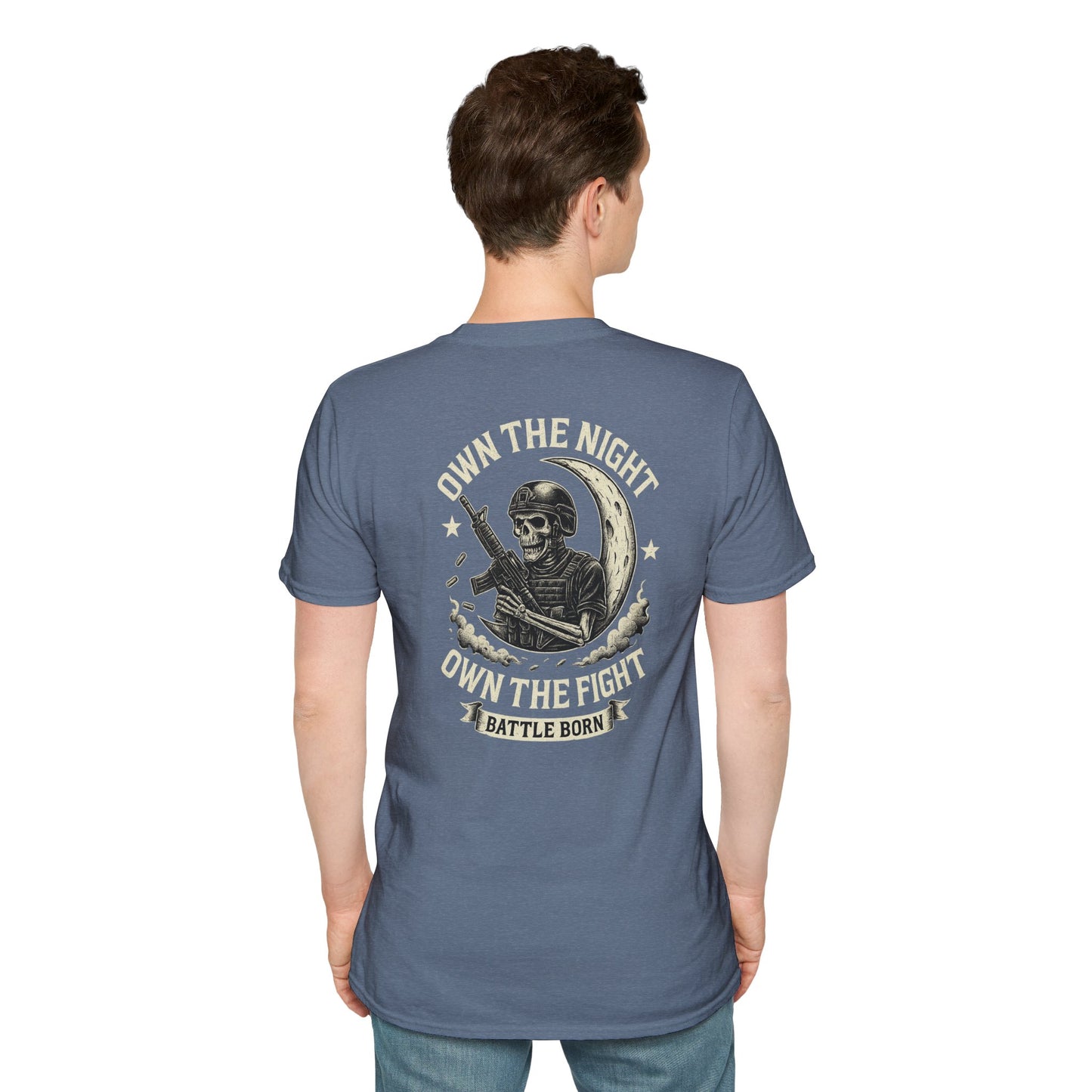 Own The Night Own The Fight Battle Born Unisex Softstyle T-Shirt, Graphic Tee for Warriors, Beach wear, Everyday Wear, Gift for Gamers, Casual Apparel, Bar Shirts