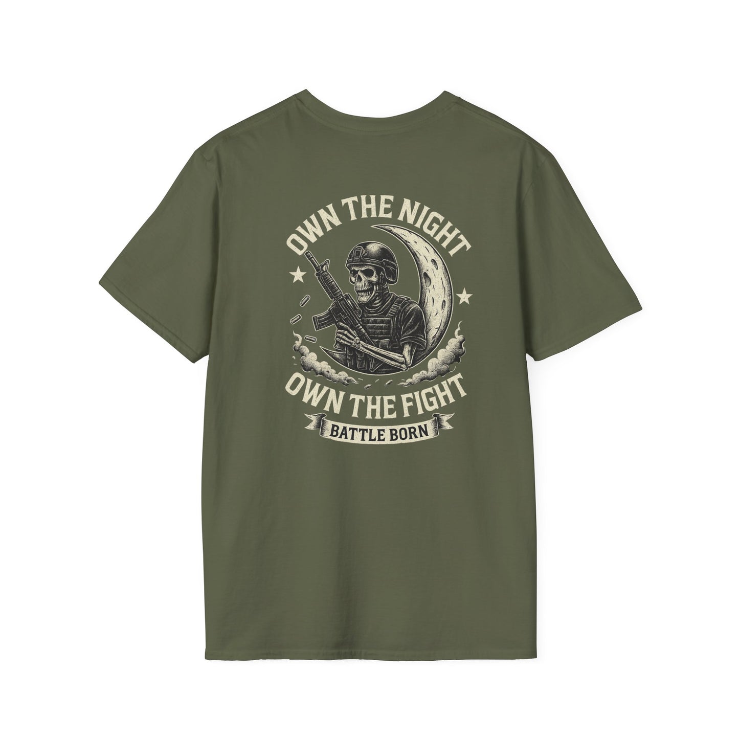 Own The Night Own The Fight Battle Born Unisex Softstyle T-Shirt, Graphic Tee for Warriors, Beach wear, Everyday Wear, Gift for Gamers, Casual Apparel, Bar Shirts