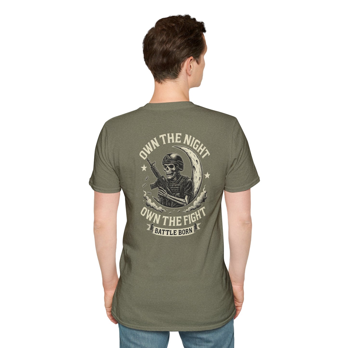 Own The Night Own The Fight Battle Born Unisex Softstyle T-Shirt, Graphic Tee for Warriors, Beach wear, Everyday Wear, Gift for Gamers, Casual Apparel, Bar Shirts