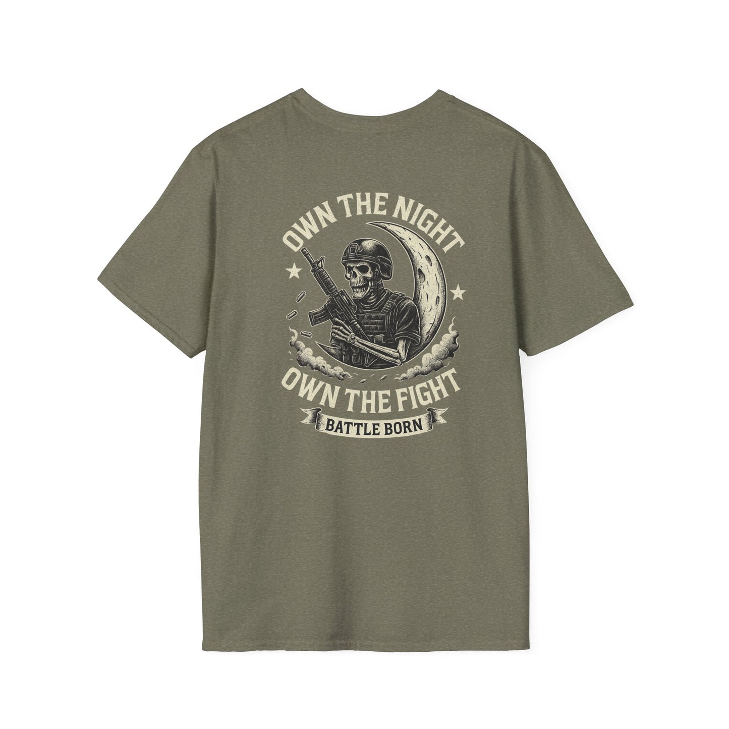 Own The Night Own The Fight Battle Born Unisex Softstyle T-Shirt, Graphic Tee for Warriors, Beach wear, Everyday Wear, Gift for Gamers, Casual Apparel, Bar Shirts