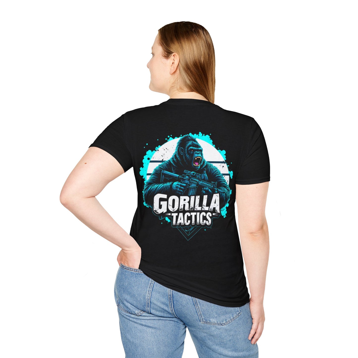 Gorilla Tactics Unisex Cotton Crew Tee with Gorilla Tactics Design, Gaming T-Shirt, Gift for Gamers, shooters, Video Game Apparel, hunting, range shirt
